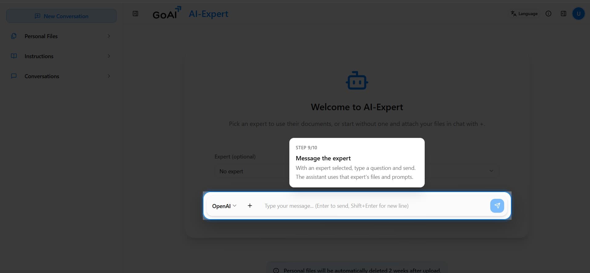 AI Expert screen 2