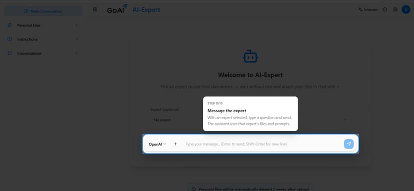 AI Expert screen 2